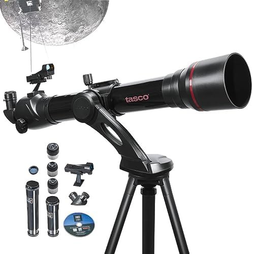 Altazimuth refractor telescope with red dot finder