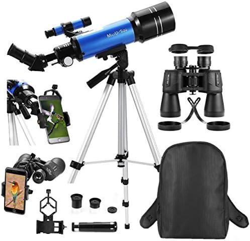 Travel refractor telescope with storage backpack