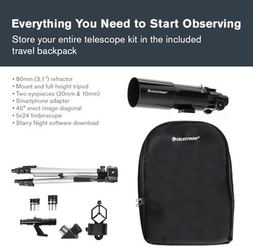 Eighty millimeter travel refractor with phone adapter — photo 3