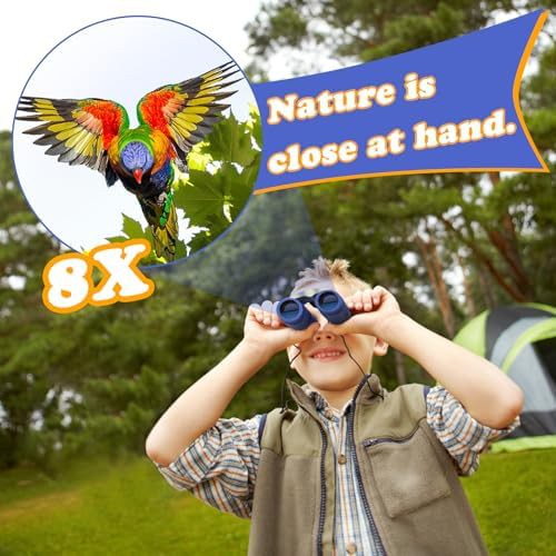 Blue mini compact binoculars for children — photo 2