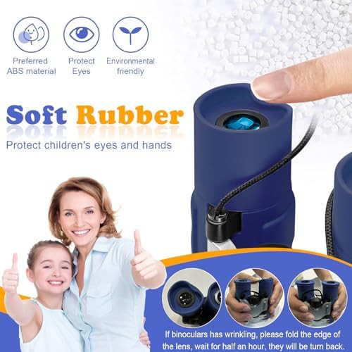 Navy blue folding small binoculars — photo 4