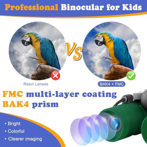 Green shockproof binoculars for kids — photo 3