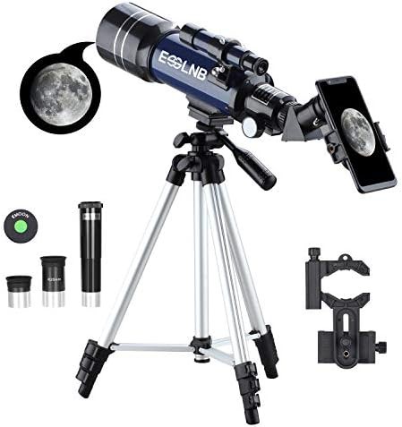 Seventy millimeter refractor with adjustable tripod