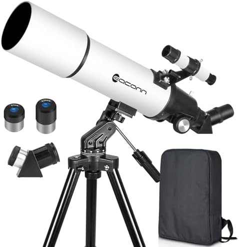 Black 80mm refractor with travel backpack