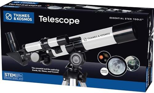 Childrens refractor telescope with built-in compass