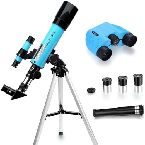 Lunar refractor telescope with compact binoculars