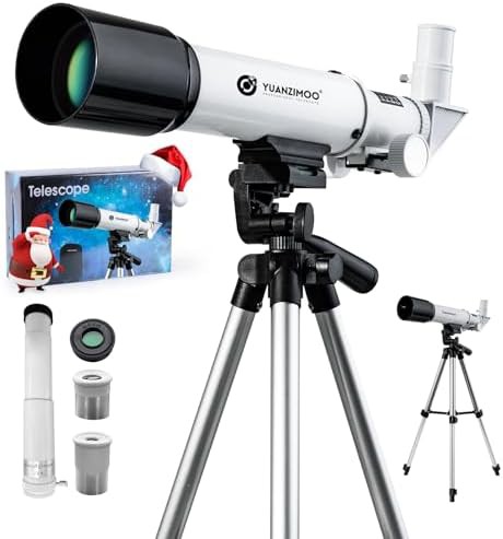 White 50mm aperture beginner astronomical telescope