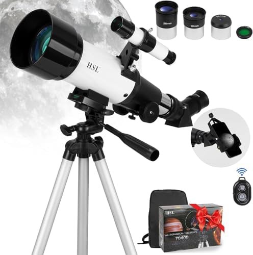 HSL 70mm 400mm white travel refractor telescope