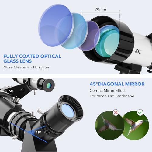 HSL 70mm 400mm white travel refractor telescope — photo 3