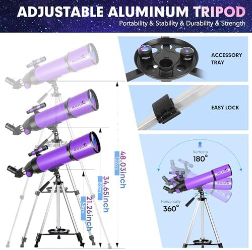 80mm Refractor with Altazimuth Mount Tripod — photo 4