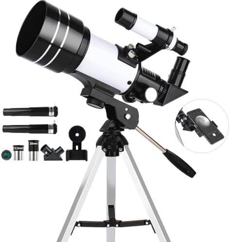 Portable refractor telescope with phone adapter