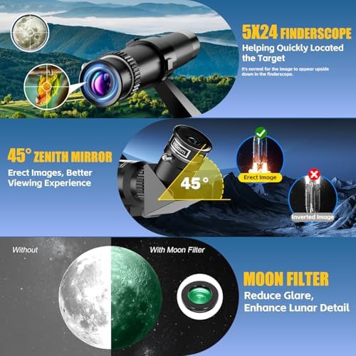 Refractor telescope with backpack and moon filter — photo 4