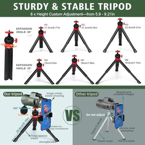 Compact 40x60 monocular with tripod and holder — photo 5