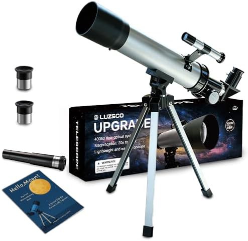 Luzs kids 50mm silver beginner telescope