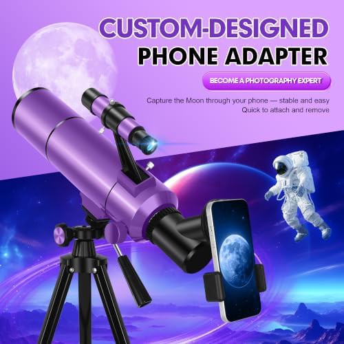 Purple Portable Refractor Telescope 80mm Lens — photo 3
