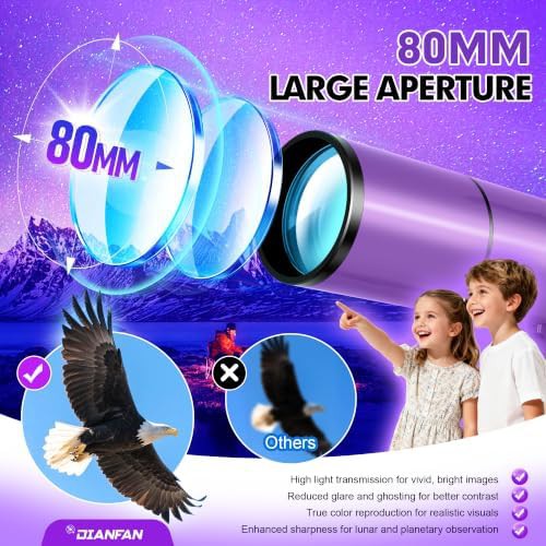 Purple Portable Refractor Telescope 80mm Lens — photo 5