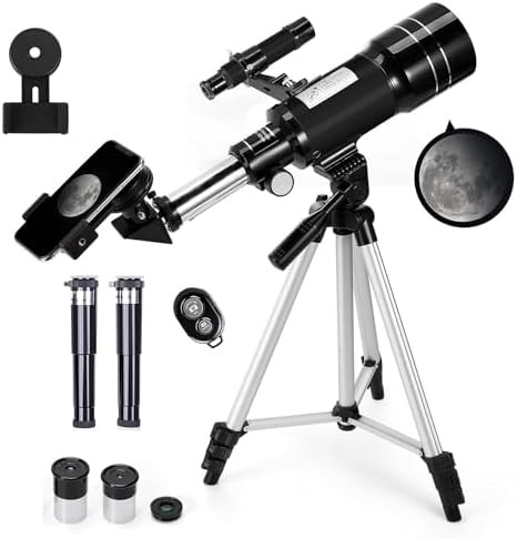 Portable 70mm refractor with adjustable tripod