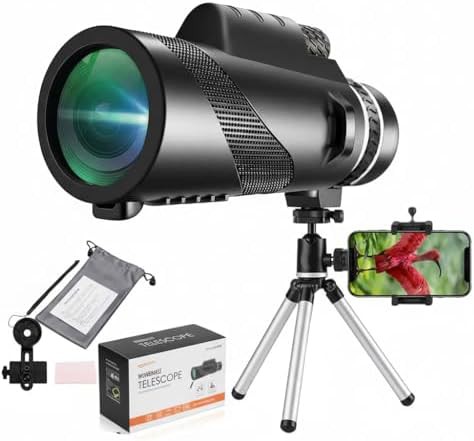 Black monocular telescope and spotting scope