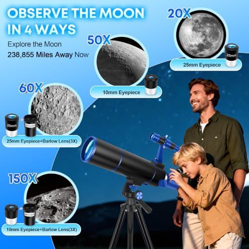 Portable 80mm travel telescope for beginners — photo 4
