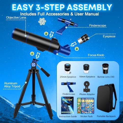 Portable 80mm travel telescope for beginners — photo 5