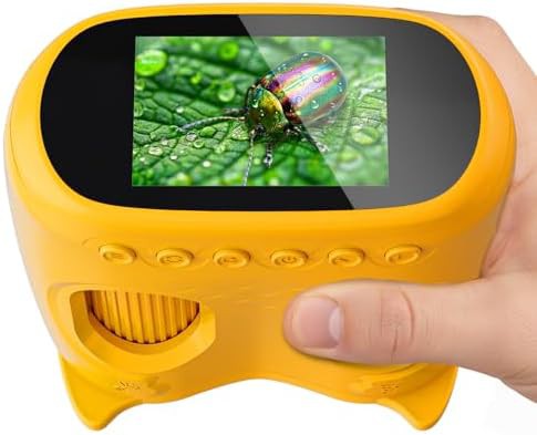 Yellow digital microscope and telescope toy