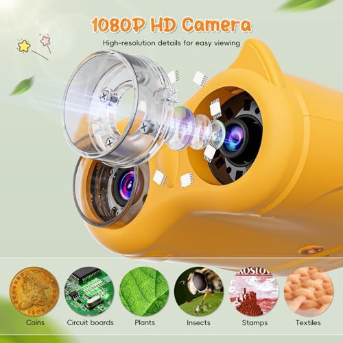 Yellow digital microscope and telescope toy — photo 3