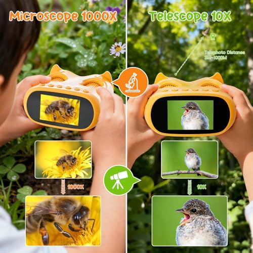 Yellow digital microscope and telescope toy — photo 4