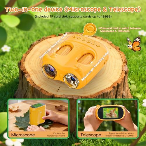 Yellow digital microscope and telescope toy — photo 5