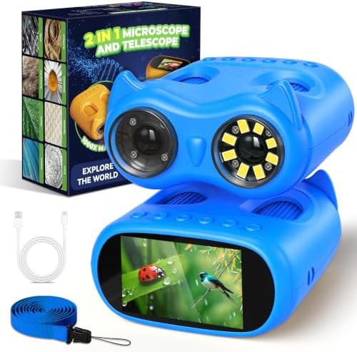 Blue digital microscope and telescope toy