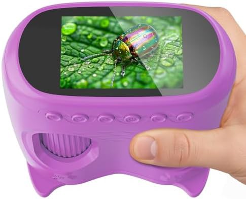 Purple digital microscope and telescope toy