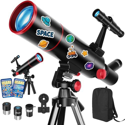 Portable 80mm aperture refractor for moon viewing