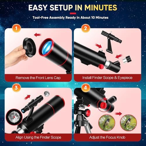 Portable 80mm aperture refractor for moon viewing — photo 4