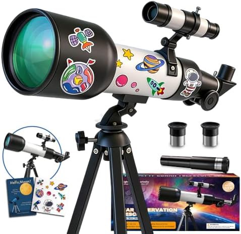 Luzs kids 60mm white tripod telescope