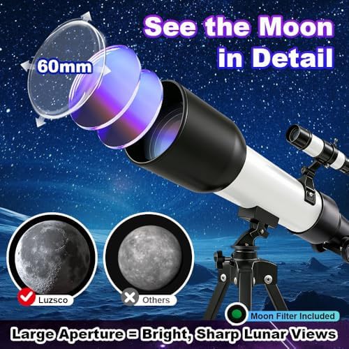 Luzs kids 60mm white tripod telescope — photo 4