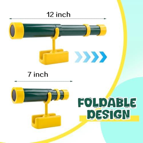 Yellow and green treehouse playset telescopes — photo 3