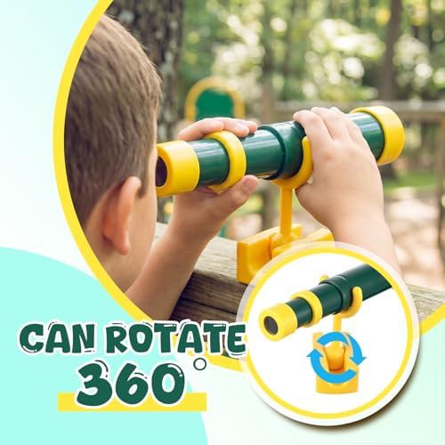 Yellow and green treehouse playset telescopes — photo 4