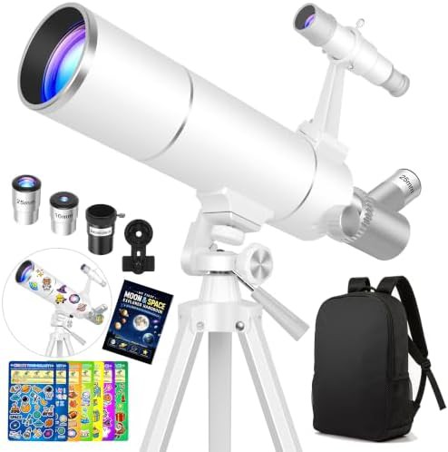 Kids portable telescope kit with 80mm aperture