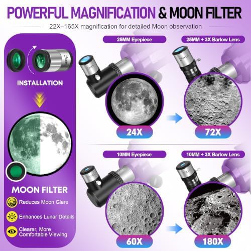 Portable 90mm Refractor with Moon Phase Guide — photo 4