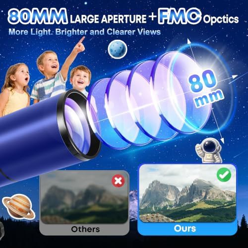 Kids 80mm telescope with space tent — photo 3