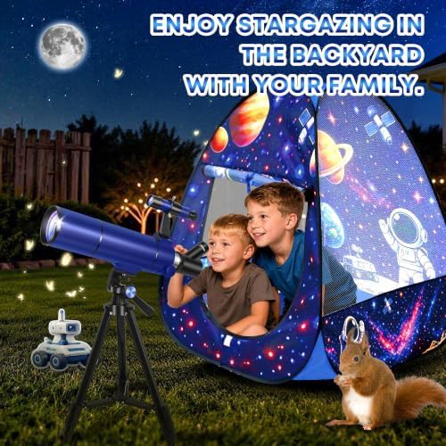 Kids 80mm telescope with space tent — photo 4