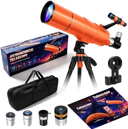 Orange 90mm refractor for beginners and kids