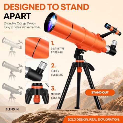 Orange 90mm refractor for beginners and kids — photo 3