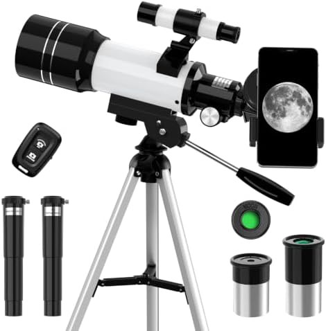 Portable refractor telescope with 70mm aperture