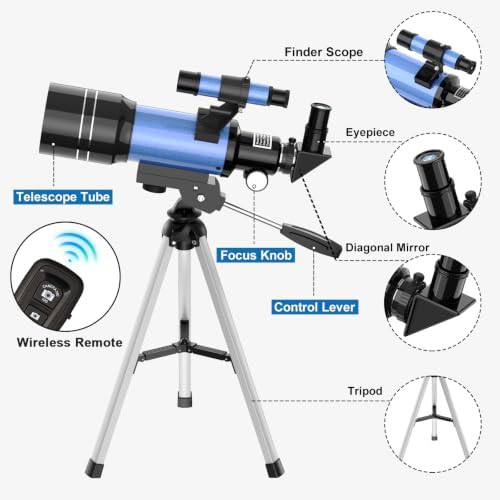 Refractor telescope with phone adapter and tripod — photo 5